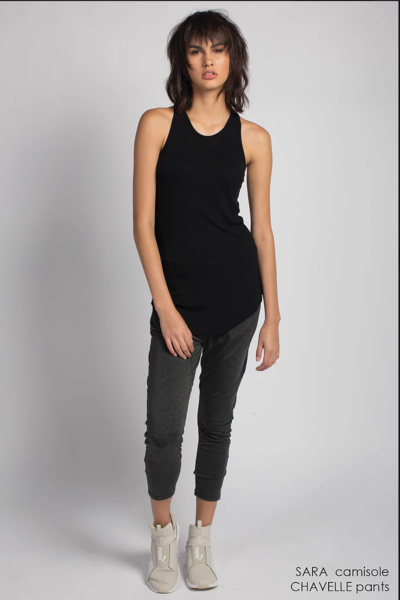 Sara Tank Top Cami Fitted - Black