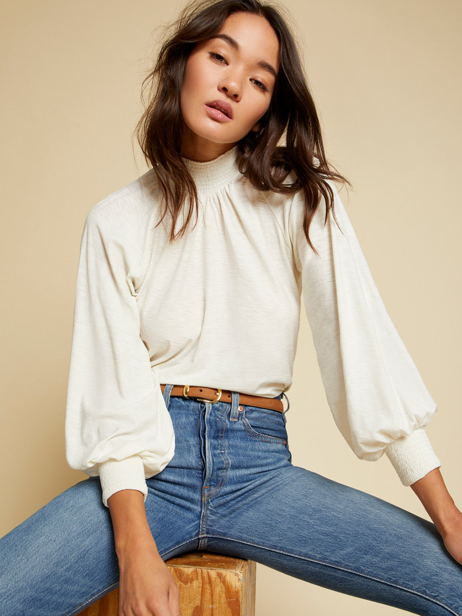 Melanie Smocked Peasant Tee