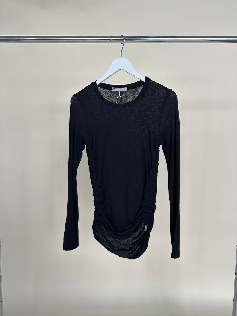 Side Gathered Long Sleeve